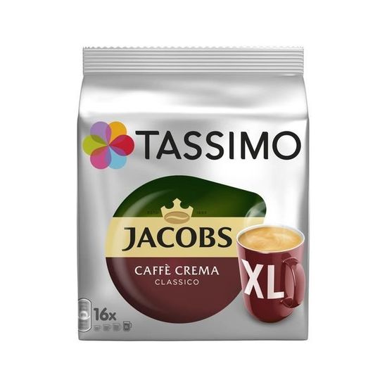 80 Boissons TASSIMO Jacobs Caffe Crema Classico XL Café Dosettes à café 