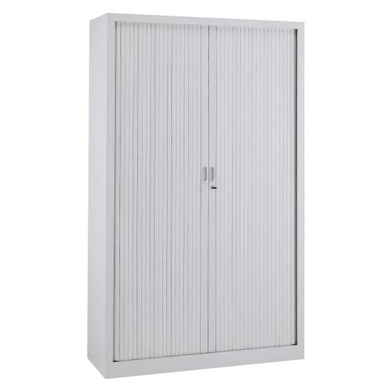 Armoire haute à rideaux monoblocs Généric 198 x 120 cm gris Cdiscount