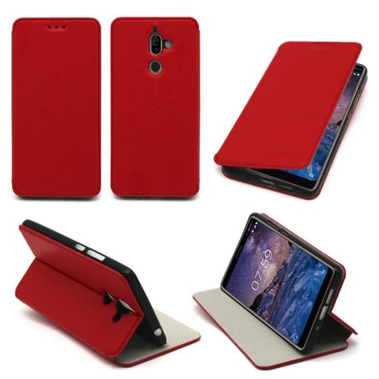 Etui coque Nokia 7 PLUS rouge 4G Housse pochette Cdiscount Telephonie
