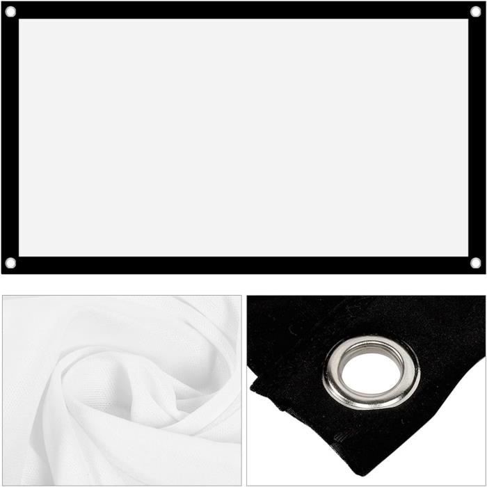 Écran De Projection 16:9 épais, Sans Plis, Doux, Portable, Pliable, écran De Projection De Films Pour Intérieur Et Extérieur, Rideau De Projection Double Face En Polyester Blanc (101,6 Cm
