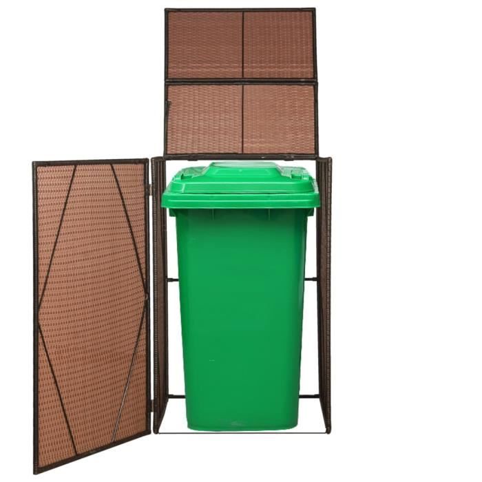 Cache-poubelles Résine tressée 76x78x120 cm Marron