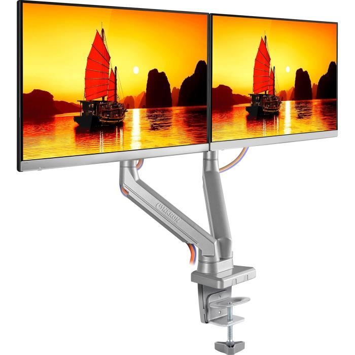 ONKRON MS160 Support pour 2 Moniteurs PC De 23 A 32 Pouces Argenté