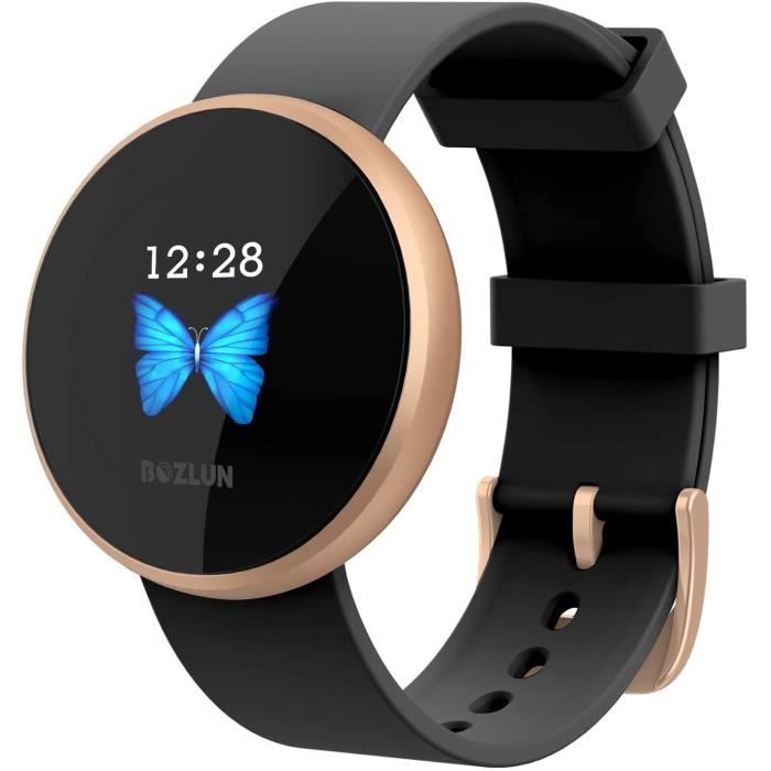 LIEBIG Montre Connectée Femme pour iPhone Android Etanche Fréquence Cardiaque Calorie Brûlée Podomètre Surveillance Sommeil Femme Cy