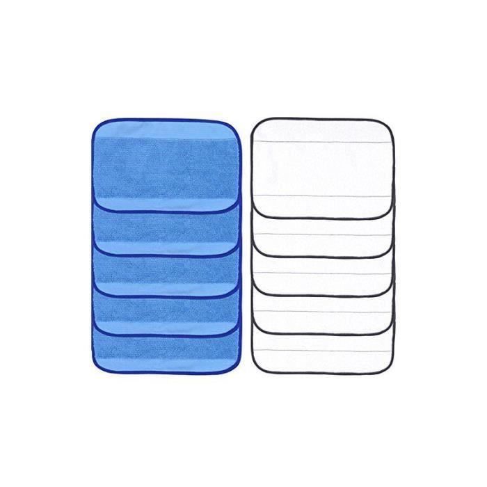 Lot de 10 chiffons de nettoyage en microfibre pour iRobot Braava 380 380t 320 Mint 4200 4205 5200 5200C 5 5 lingettes Aw32301
