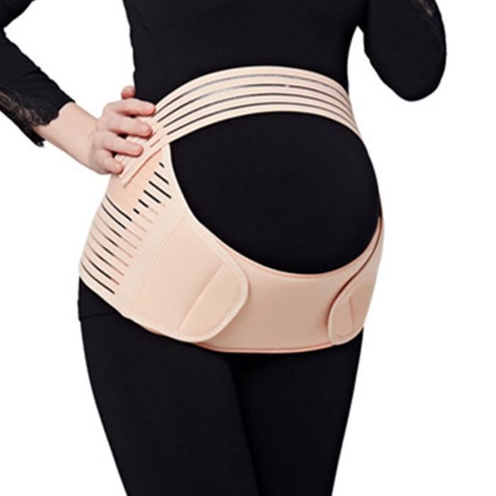 Ceinture grossesse de soutien lombaire et abdominal - Coton - Support pour femme enceinte (Rose, Taille L)