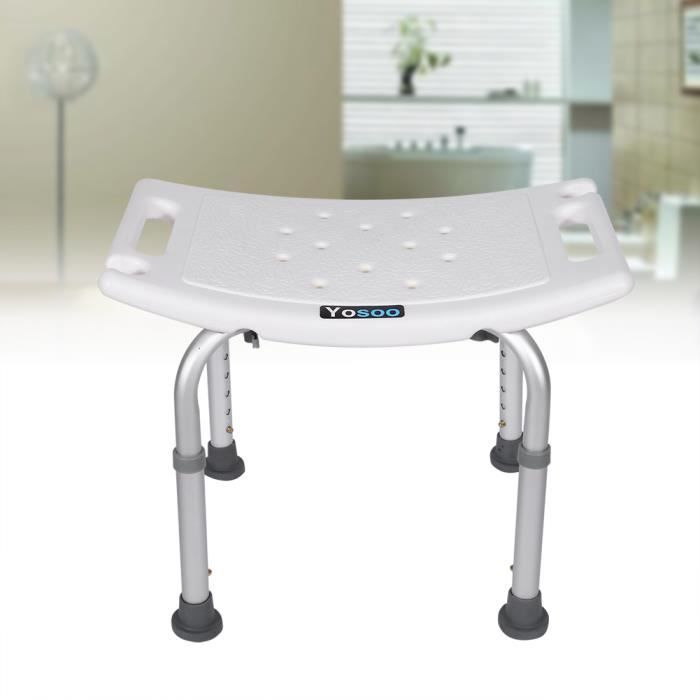 Siège de bain - douche antidérapant réglable tabouret banc blanc aide à la douche AU HB046