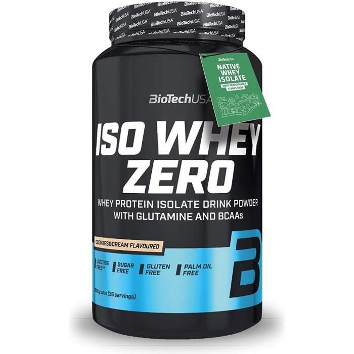 Iso Whey Zero 908g COOKIES AND CREAM Proteine ISOLATE Biotech USA