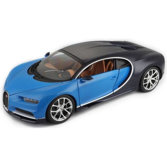 BBURAGO Voiture de collection en métal Bugatti Chiron bleue à l'échelle 1/18ème