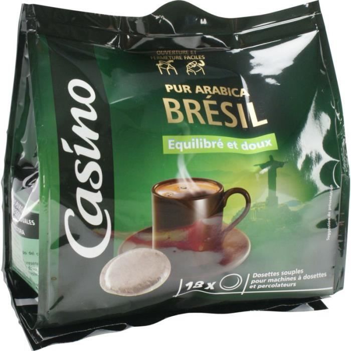 Lot de 18 Dosettes de café pur - Arabica Brésil - 125 g