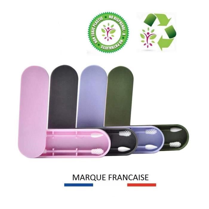 4 Kit coton tige lavable et réutilisable en silicone pour nettoyer vos oreilles et maquillage alternative écologique 4 COULEURS