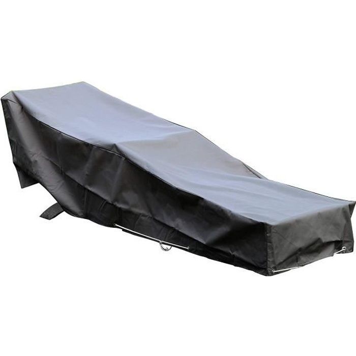 Housse De Protection pour chaise longue transat de jardin Haute Qualité polyester doublée PVC L 205 x l 70 x h 60 cm Couleur