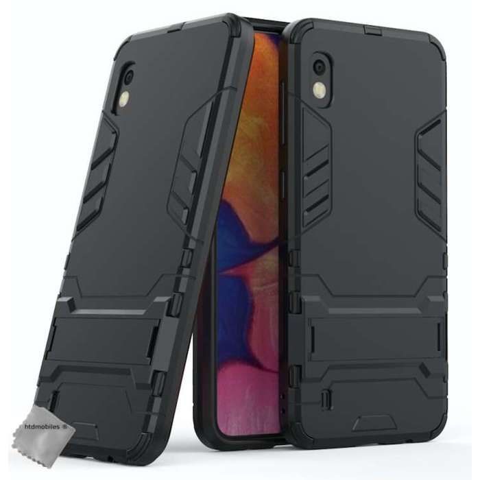 Coque rigide anti choc pour Samsung Galaxy A10 + film ecran - NOIR