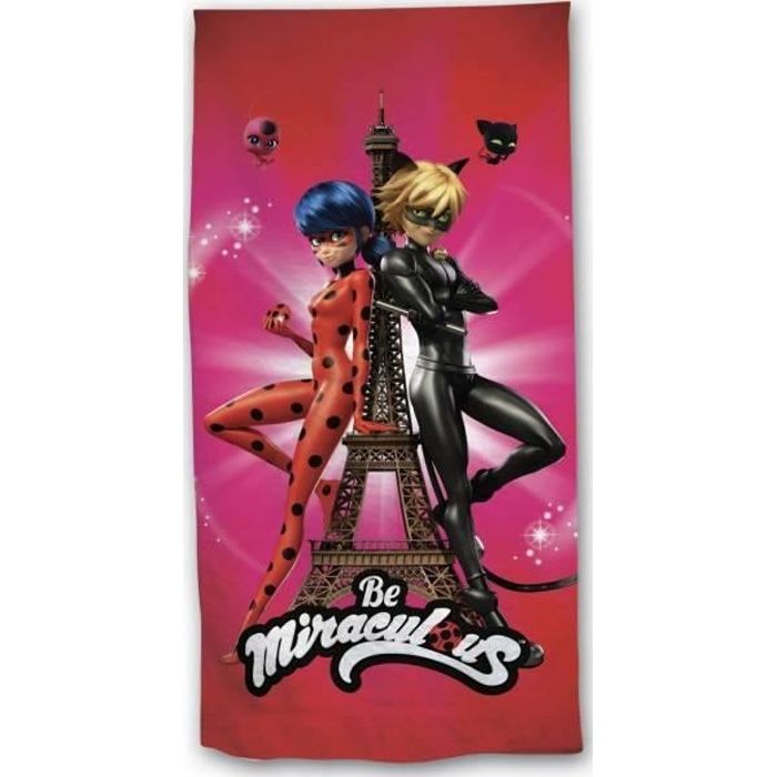 Drap de Plage Miraculous 70 x 140 Serviette de Plage Polyester