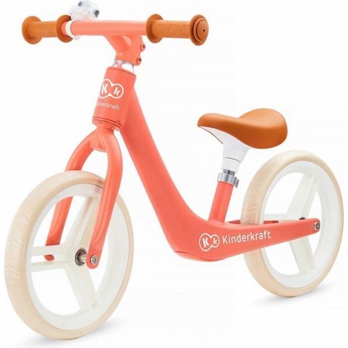 KINDERKRAFT Vélo Draisienne Fly Plus Magic Coral - Orange - Charge max 35 kg - A partir de 3 ans