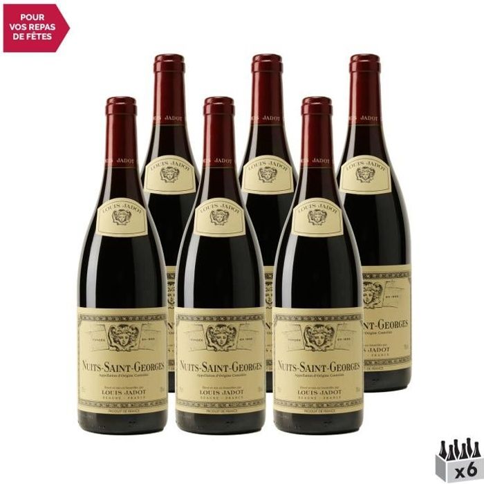 Nuits-Saint-Georges Rouge 2018 - Lot de 6x75cl - Louis Jadot - Vin AOC Rouge de Bourgogne - Cépage Pinot Noir