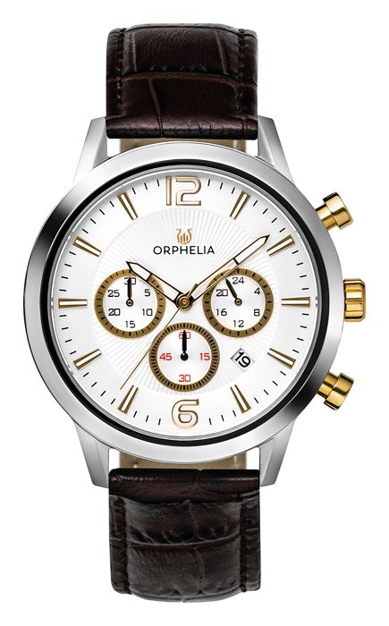 ORPHELIA - Montre Hommes - Quartz - Chronographe - Bracelet en Cuir - Marron - OR81801