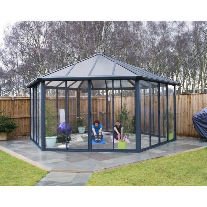 Tonnelle autoportante fermée Garda 23,4 m² - Aluminium et polycarbonate PALRAM