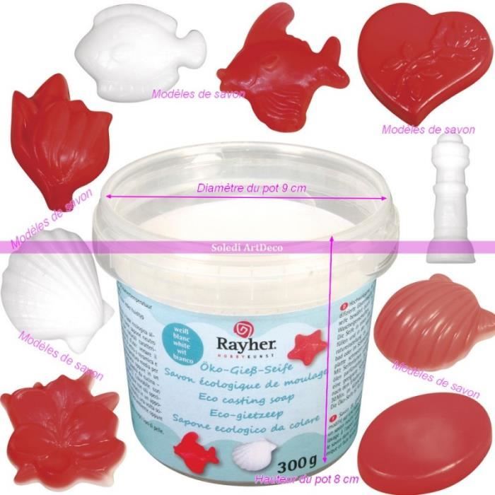 Pot de Savon naturel glycérine blanc, Savon écologique de moulage, 300g, pour tout type de peau - Unique