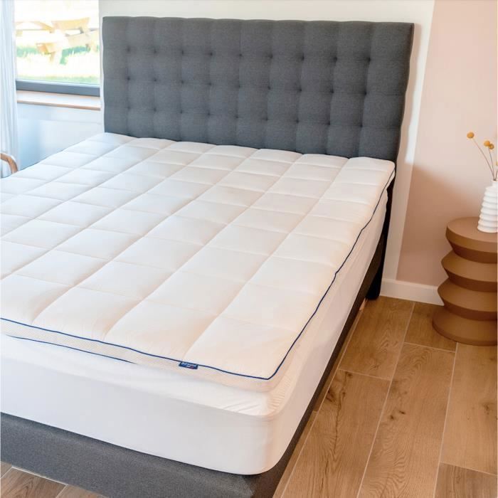 Bdreams® Surmatelas 140x190cm Mémoire de Forme - Confort Morphologique - Qualité Hôtellerie - Fabriqué en France - Epaisseur 7cm