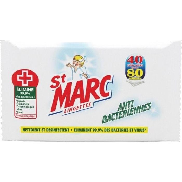 Lingettes nettoyantes antibactériennes x80