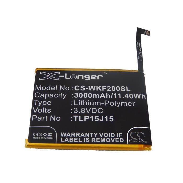 vhbw Li-Polymère batterie 3000mAh pour téléphone portable Wiko Fever, Fever 4G