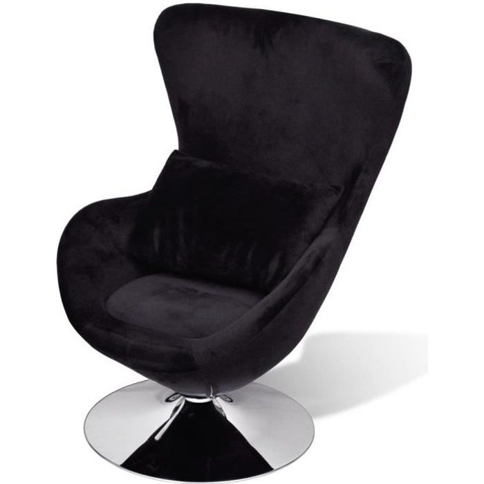 Chaise uf pivotante avec coussin noir