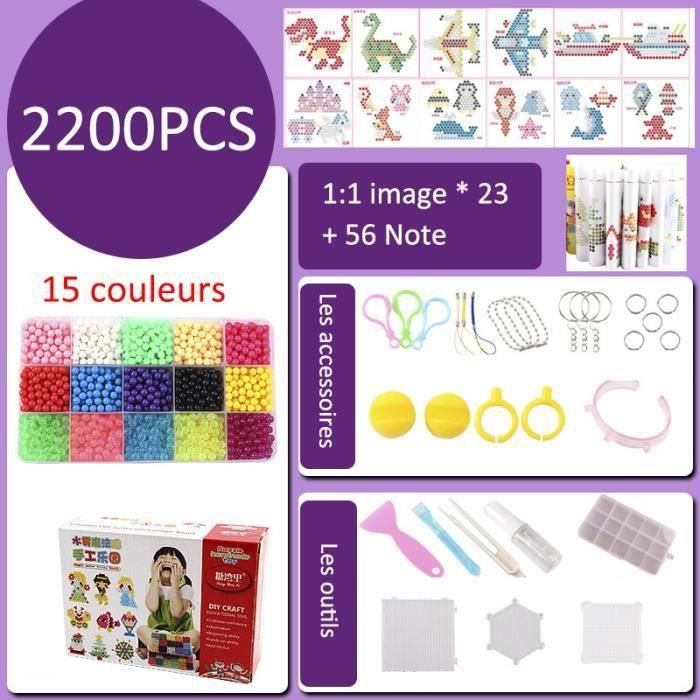 2200 Pcs 15 Couleurs Perles de Recharge,Perles et bijoux classiques pour enfants pour jouets de bricolage (5 mm) Yolistar