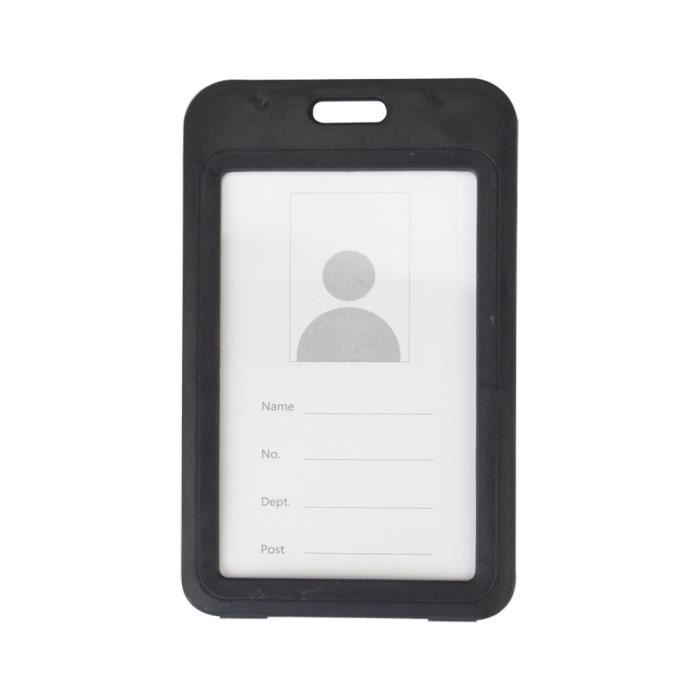 Black holder -Porte Badge en plastique de couleur porte carte d'identité,pochette d'identification de nom,double coque transparent