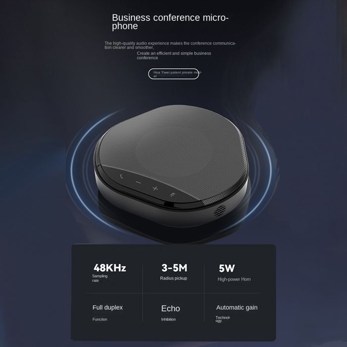 Haut-parleur De Conférence HORION HM-5P : Son 360°, 8 Micros Et Réduction De Bruit Pour Réunions Bluetooth Et USB