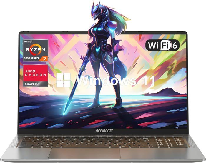 Ordinateur portable ACEMAGIC 16.1 FHD – AMD Ryzen 7 5825U – 16 Go DDR4 512 Go NVMe SSD – Windows 11 Pro – BT5.2 WiFi 6