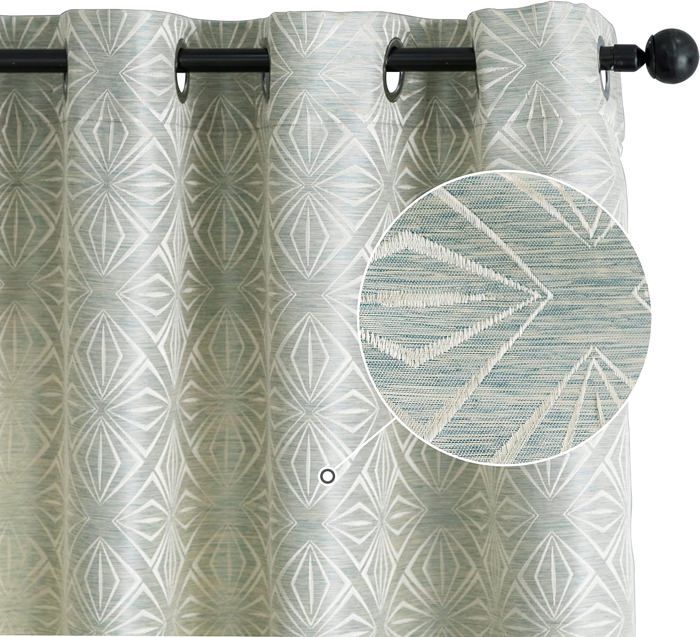 TFOSO Lot de 2 rideaux vintage botaniques – Motif floral vert