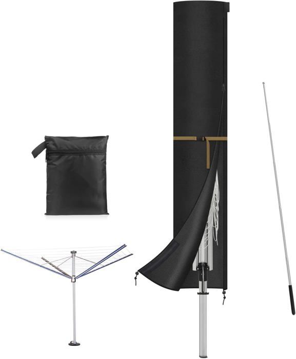 Bâche, Housse De Protection Imperméable Pour Séchoir Parapluie - 165 X 30 X 30 Cm - Noir