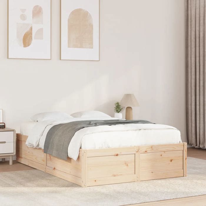 vidaXL Cadre de lit sans matelas 135x190 cm bois de pin massif 3282384