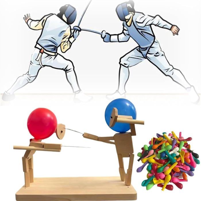 Jeu De Bataille De Ballons En Bambou Pour 2 Joueurs – Marionnettes D'escrime En Bois, Duel Rapide, Fêtes