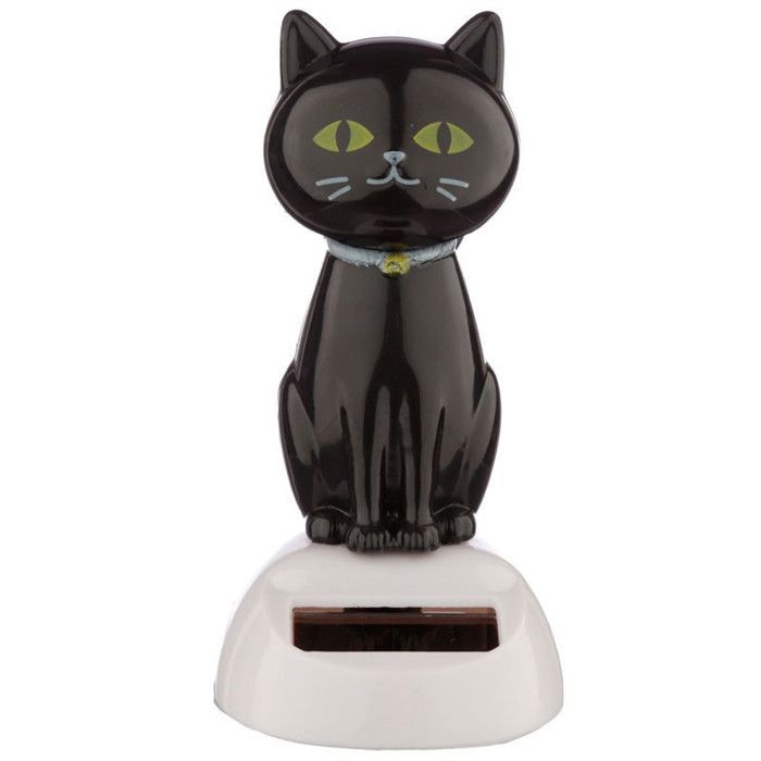 Comparer les prix de Figurine - Chat noir - Porte bonheur - Décoration - Fonctionne à lénergie solaire