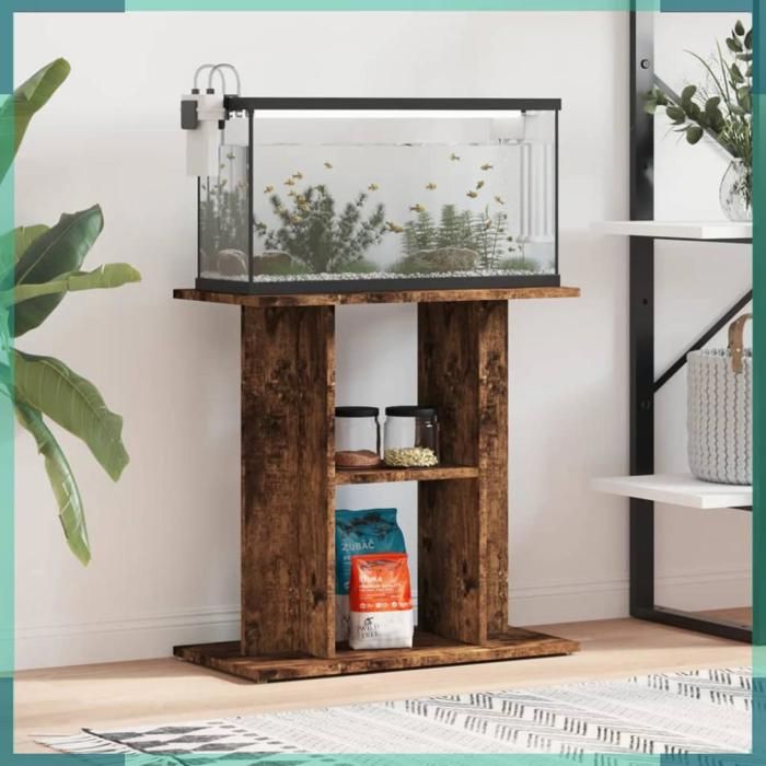 Meilleurs prix pour ASHATA Support pour aquarium chêne fumé 60x30x60 cm bois dingénierie -FHE833572