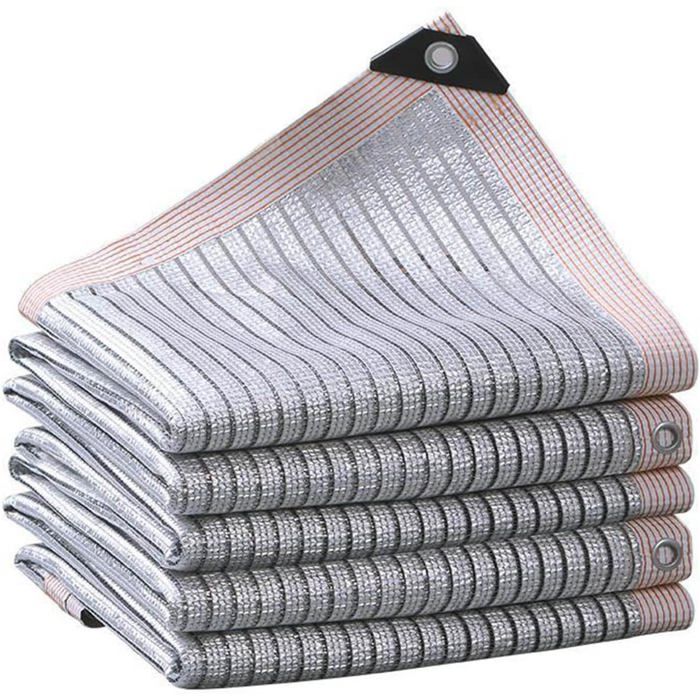 3x4m Voile dombrage - Filet de jardin 75 % en tissu dombrage réfléchissant en aluminiumadapté aux gazebosterrasses