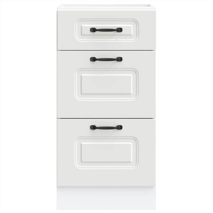 Meuble de cuisine - SWEETY - Armoire de four Lucca - blanc brillant bois ingénierie LL21