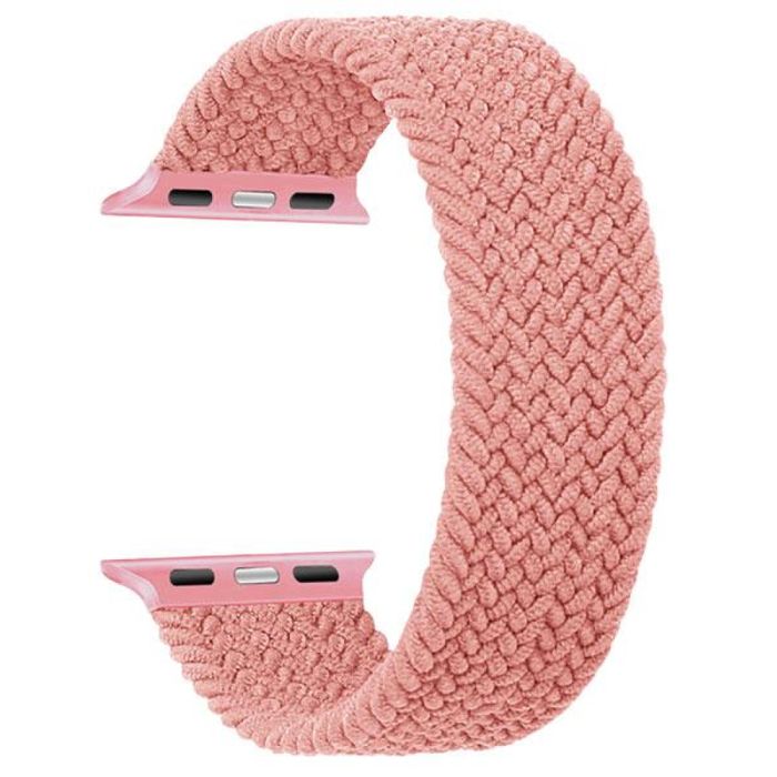 Bracelet Apple Watch - MY-MONTRE - Nylon tressé - Rose - XS - Boucle solo élastique