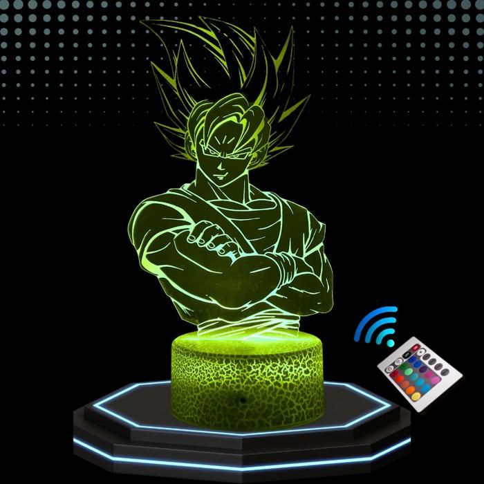 Lampe Décorative - Lampe de Chevet 3D LED Sangoku - Multicolore - Tactile - Télécommande
