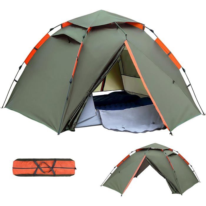 fap zelt Aufblasbare Zelte für Camping, Blow Up Glamping Zelte mit Handpumpe, einfach einzurichten 4 Saison wasserdicht Winddicht Outdoor Luft Zelte Haus, 2 Türen und 4 Fenster, 3 * 4M Sport & Freizeit Apelvikens Camping & Cottages, 