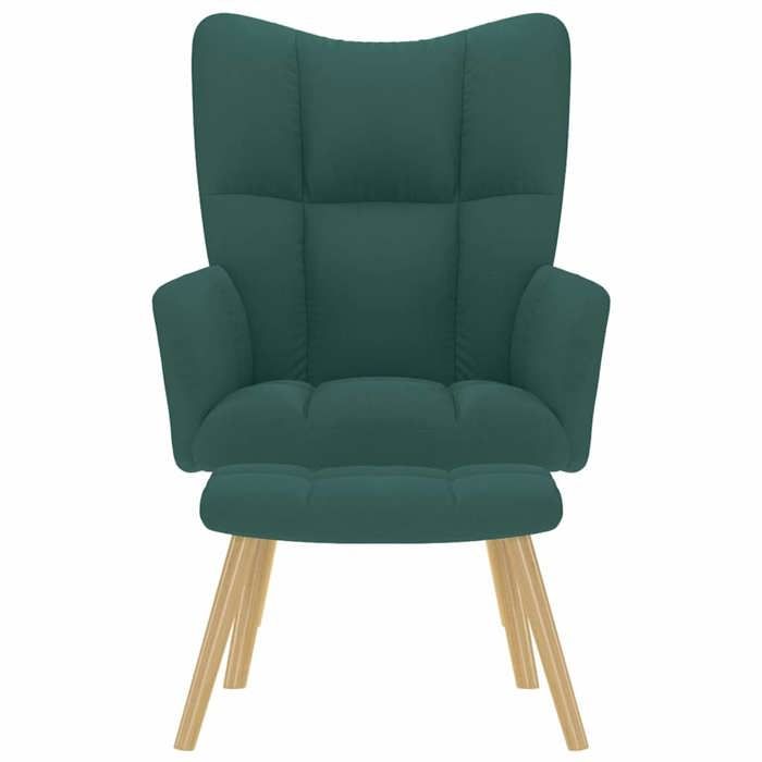 Bestseller Chaise/Fauteuil de relaxation - BURKE - 110 kg par siège - avec repose-pied - Vert foncé Tissu FF966