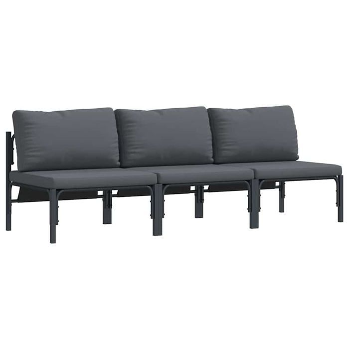 Canapé dangle extérieur modulable - vidaXL - Anthracite - 240x80x71 cm - Acier - Coussin amovible