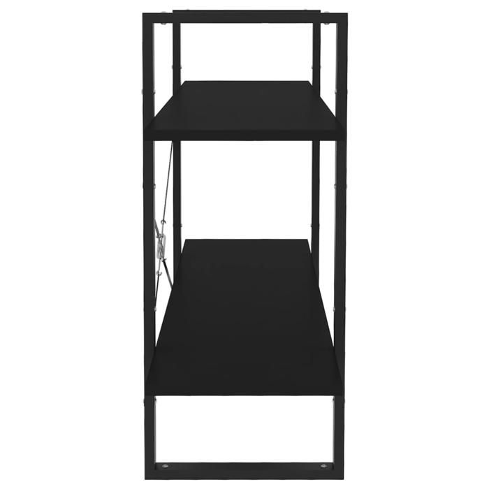 Cabinet de Livre SOLOMOON CHIC Bibliothèque à 2 niveaux - Pour salon/bureau - noir 100x30x70 cm bois dingénierie BB882