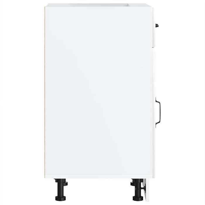 Moderne Placard de cuisine Lucca SWEETY Meuble bas de cuisine blanc brillant bois ingénierie 40x46x81.5 cm BB926