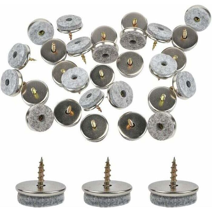Patins de chaise avec feutre - ZOR® - 30 pièces - Diamètre 18mm - Feutre épais 5mm - Installation facile par vis Patins de chaise avec feutre - ZOR® - 30 pièces - Diamètre 18mm - Feutre épais 5mm - Installation facile par vis