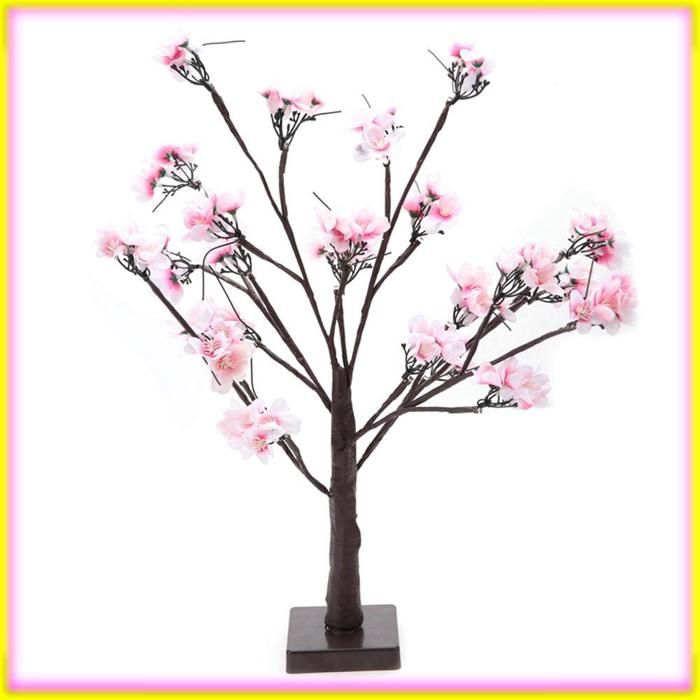 Lampe de Bureau à 24 LED en Forme de Cerisier Luminaire Décoratif Dintérieur Idéal pour une Fête à la Maison
