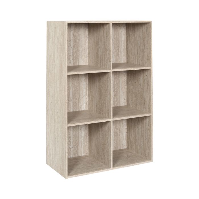 Etagere - Home Deco Factory - Pietra - Modulable - 6 Cases - Blanc Et Beige