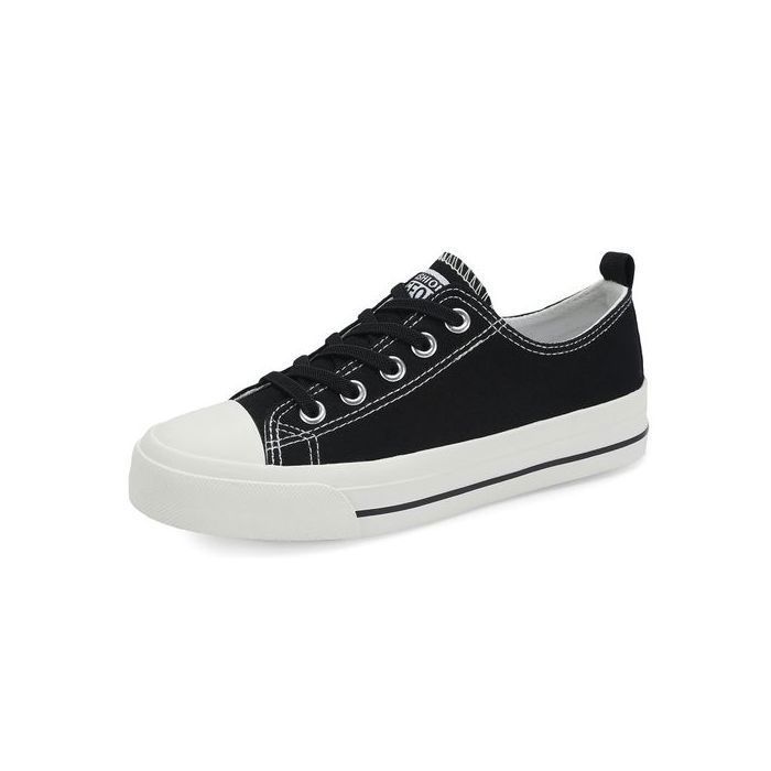 CASBEAM Baskets en Toile pour Enfants Chaussures de Sport Tennis École Respirantes et Antidérapantes - Coloris Noir - Taille 36 EU