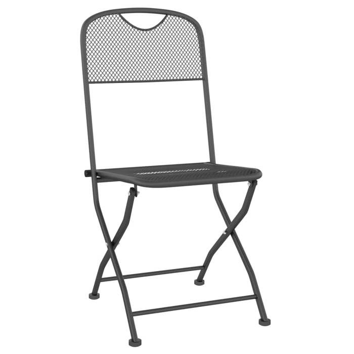 Anthracite Siège de jardin -  Chaises pliables jardin - (4 pcs) - Maille métallique Anthracite C1036